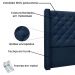 Kit Cabeceira e Calçadeira Recamier Casal 1,40m Vicenza Suede Azul Marinho - Pallazio