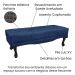 Kit Cabeceira e Calçadeira Recamier Casal 1,40m Vicenza Suede Azul Marinho - Pallazio