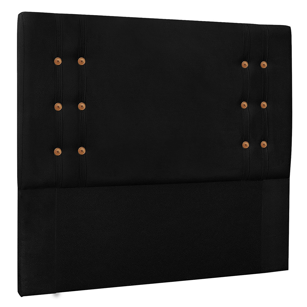 Kit Cabeceira e Calçadeira Recamier King 1,95m Gênova Suede Preto - Pallazio
