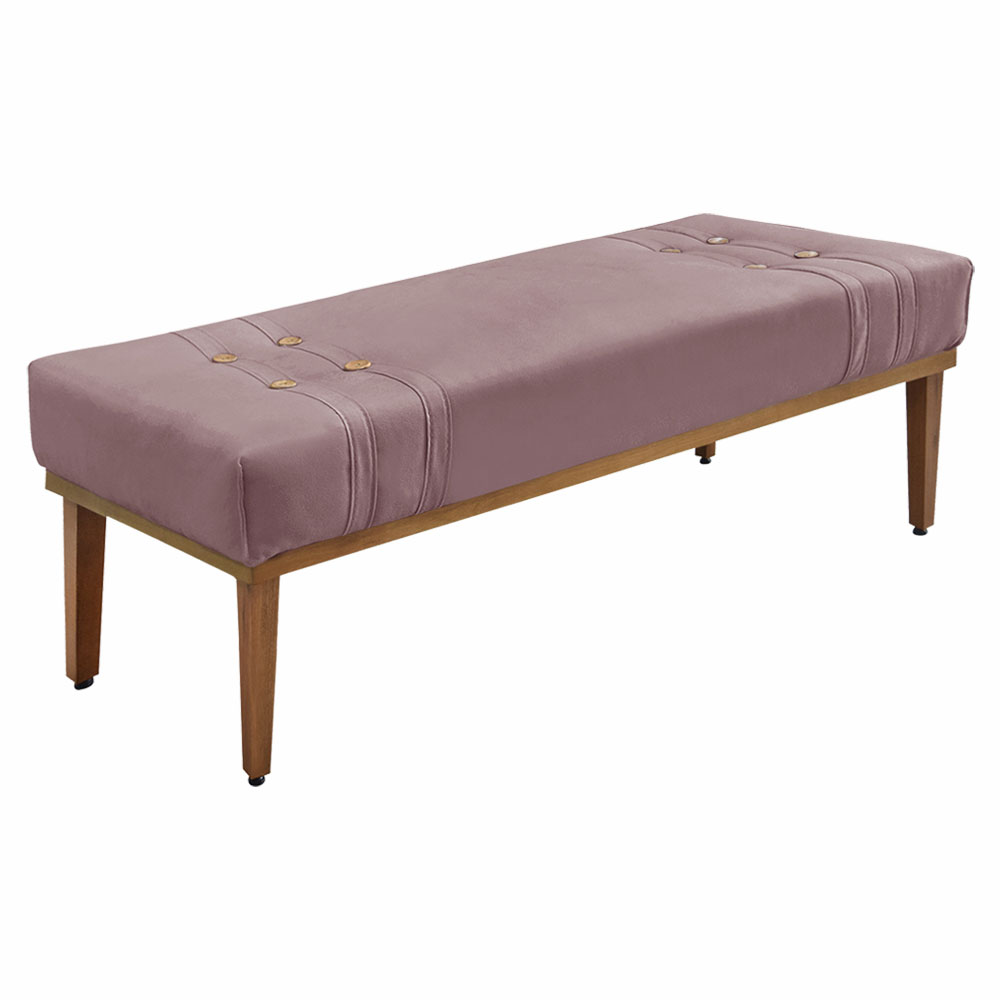 Kit Cabeceira e Calçadeira Recamier King 1,95m Gênova Veludo Lilás - Pallazio