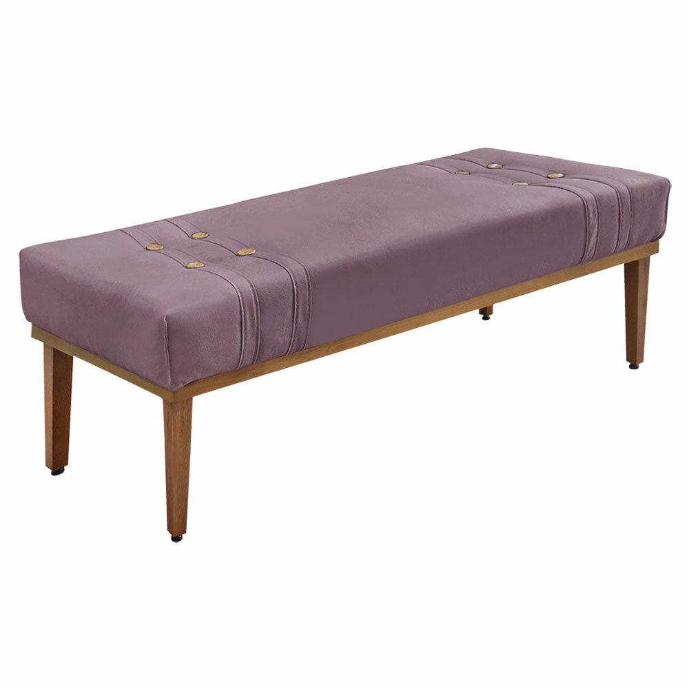 Kit Cabeceira e Calçadeira Recamier King 1,95m Gênova Veludo Uva - Pallazio
