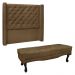Kit Cabeceira e Calçadeira Recamier King 1,95m Vicenza Suede Caramelo - Pallazio