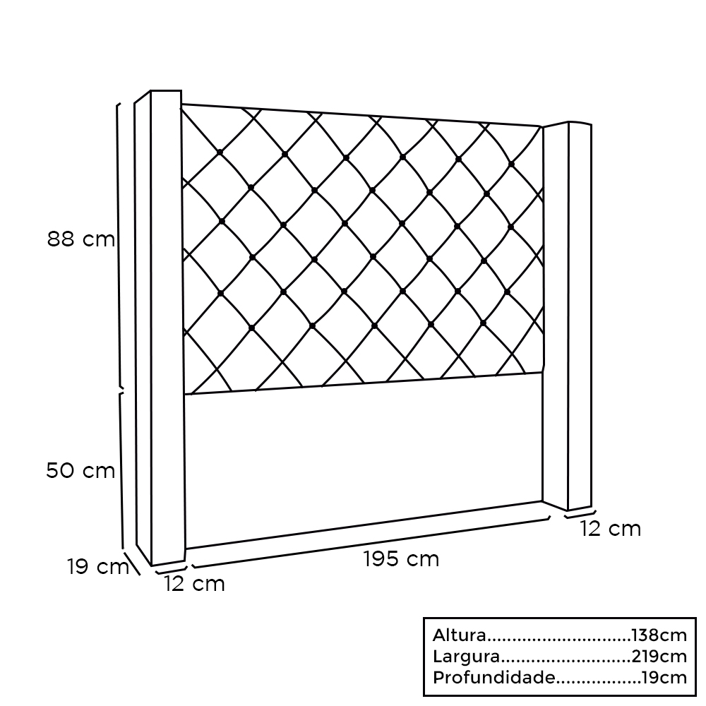Kit Cabeceira e Calçadeira Recamier King 1,95m Vicenza Suede Caramelo - Pallazio