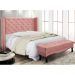 Kit Cabeceira e Calçadeira Recamier King 1,95m Vicenza Veludo Rosa - Pallazio