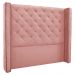Kit Cabeceira e Calçadeira Recamier King 1,95m Vicenza Veludo Rosa - Pallazio