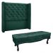 Kit Cabeceira e Calçadeira Recamier King 1,95m Vicenza Veludo Verde Floresta - Pallazio
