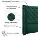 Kit Cabeceira e Calçadeira Recamier King 1,95m Vicenza Veludo Verde Floresta - Pallazio