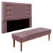 Kit Cabeceira e Calçadeira Recamier Queen 1,60m Gênova Veludo Uva - Pallazio