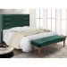 Kit Cabeceira e Calçadeira Recamier Queen 1,60m Gênova Veludo Verde Floresta - Pallazio