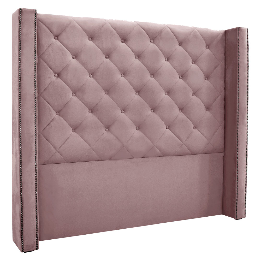 Kit Cabeceira e Calçadeira Recamier Queen 1,60m Vicenza Veludo Lilás - Pallazio