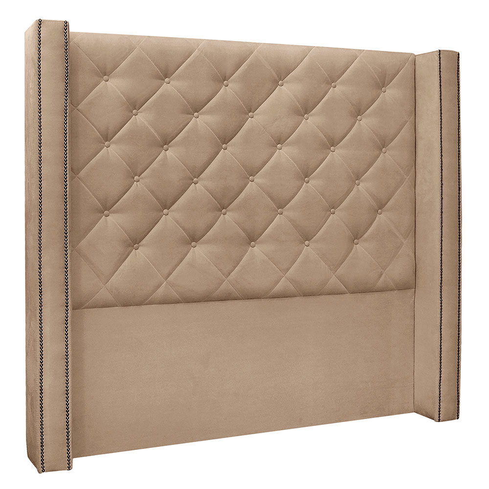 Kit Cabeceira e Calçadeira Recamier Solteiro 0,90m Vicenza Suede Bege - Pallazio