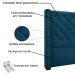 Kit Cabeceira e Calçadeira Recamier Solteiro 0,90m Vicenza Veludo Azul Marinho - Pallazio