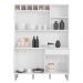 Kit Cozinha Compacta 130cm com 6 Portas e 1 Gaveta Nicole Branco - Pallazio