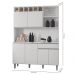 Kit Cozinha Compacta 130cm com 6 Portas e 1 Gaveta Nicole Branco - Pallazio