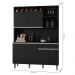 Kit Cozinha Compacta 130cm com 6 Portas e 1 Gaveta Nicole Preto - Pallazio