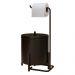 Kit Lixeira 6L e Porta Papel Higiênico Eleganza Metal Preto - Pallazio