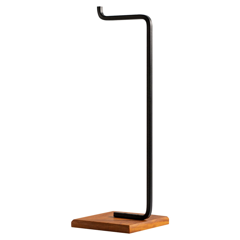 Kit Lixeira 6L e Porta Papel Higiênico Eleganza Metal Preto e Madeira - Pallazio