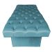 Kit Maca Reta Capitonê 0,60m Sophia com Mocho Base Madeira e Escada Veludo Azul Turquesa - Pallazio
