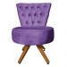 Kit Maca Reta Capitonê 0,60m Sophia com Mocho Base Madeira e Escada Veludo Roxo - Pallazio