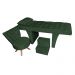 Kit Maca Reta Capitonê 0,60m Sophia com Mocho Base Madeira e Escada Veludo Verde - Pallazio