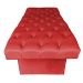 Kit Maca Reta Capitonê 0,60m Sophia com Mocho Base Madeira e Escada Veludo Vermelho - Pallazio
