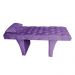 Kit Maca Reta Capitonê 0,70m Sophia com Mocho Base Madeira e Escada Veludo Roxo - Pallazio
