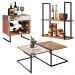 Kit Mesa de Centro Adega e Prateleira Multiuso 60 cm Industrial Ariel Demolição - Pallazio
