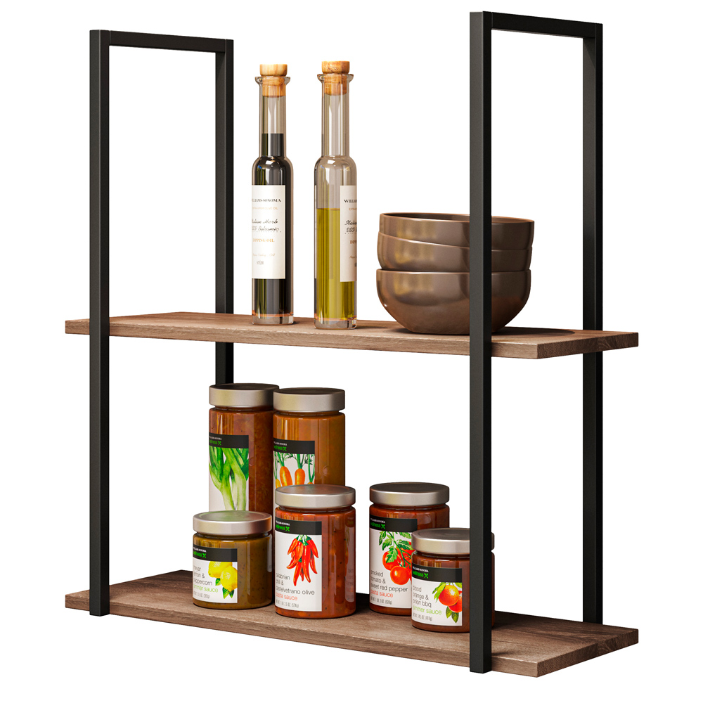 Kit Mesa de Centro e Prateleira Multiuso 60 cm Industrial Ariel Demolição - Pallazio