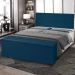 Kit Painel e Calçadeira Baú Casal 1,40m Berlim Suede Azul Marinho - Pallazio