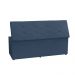 Kit Painel e Calçadeira Baú Casal 1,40m Berlim Suede Azul Marinho - Pallazio