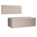 Kit Painel e Calçadeira Baú Casal 1,40m Berlim Suede Bege - Pallazio