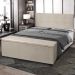 Kit Painel e Calçadeira Baú Casal 1,40m Berlim Suede Bege - Pallazio