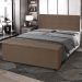 Kit Painel e Calçadeira Baú Casal 1,40m Berlim Suede Marrom - Pallazio