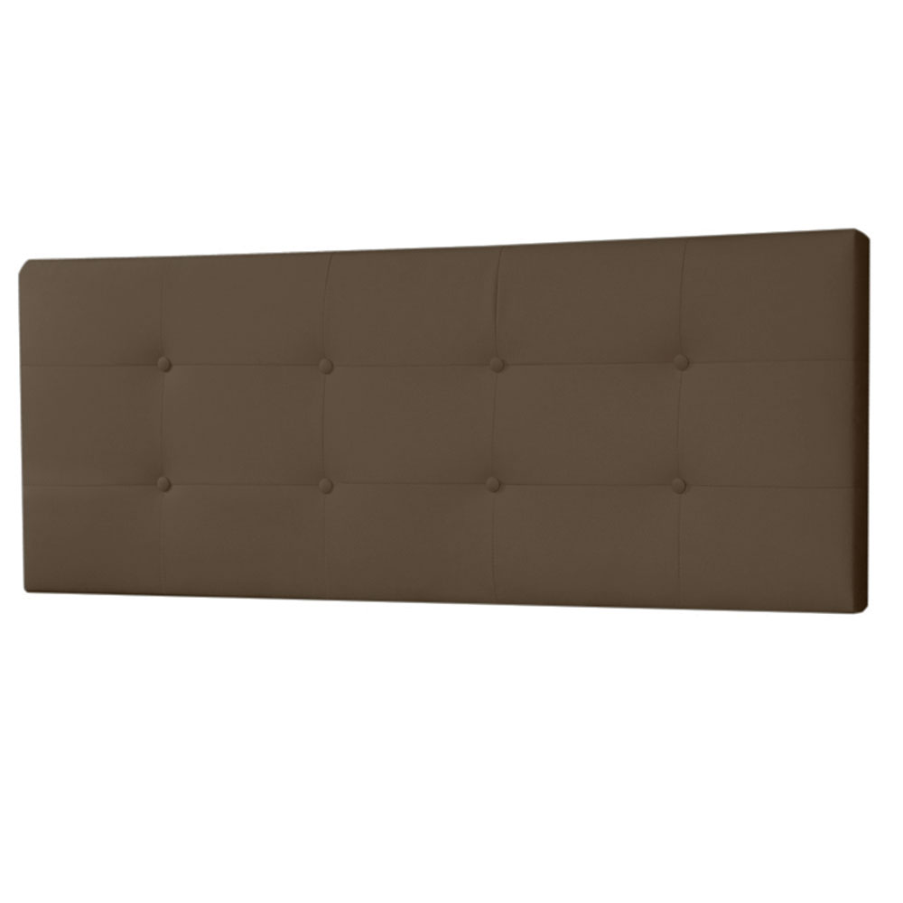 Kit Painel e Calçadeira Baú Casal 1,40m Berlim Suede Marrom - Pallazio