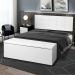 Kit Painel e Calçadeira Baú Casal 1,40m Roma Corano Branco - Pallazio