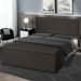 Kit Painel e Calçadeira Baú Casal 1,40m Roma Corano Marrom - Pallazio