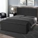 Kit Painel e Calçadeira Baú Casal 1,40m Roma Corano Preto - Pallazio