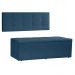 Kit Painel e Calçadeira Baú Casal 1,40m Roma Suede Azul Marinho - Pallazio