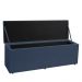 Kit Painel e Calçadeira Baú Casal 1,40m Roma Suede Azul Marinho - Pallazio