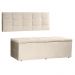 Kit Painel e Calçadeira Baú Casal 1,40m Roma Suede Bege - Pallazio