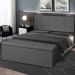 Kit Painel e Calçadeira Baú Casal 1,40m Roma Suede Cinza - Pallazio