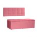 Kit Painel e Calçadeira Baú Casal 1,40m Roma Suede Rosa - Pallazio