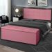 Kit Painel e Calçadeira Baú Casal 1,40m Roma Suede Rosa - Pallazio