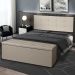 Kit Painel e Calçadeira Baú King 1,95m Roma Corano Bege - Pallazio