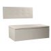 Kit Painel e Calçadeira Baú Queen 1,60m Berlim Corano Bege - Pallazio