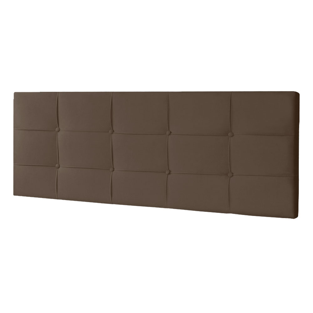 Kit Painel e Calçadeira Baú Queen 1,60m Roma Suede Marrom - Pallazio