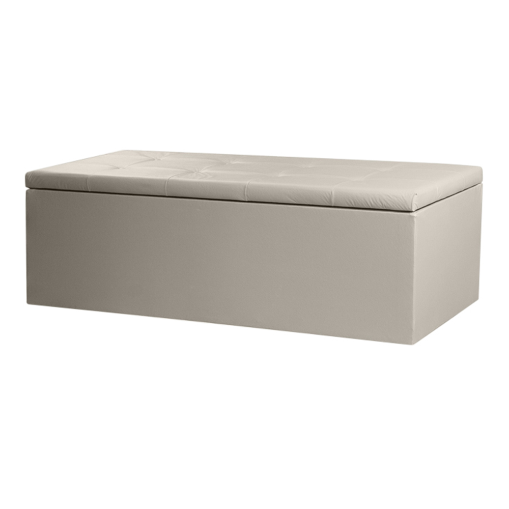 Kit Painel e Calçadeira Baú Solteiro 0,90m Berlim Corano Bege - Pallazio