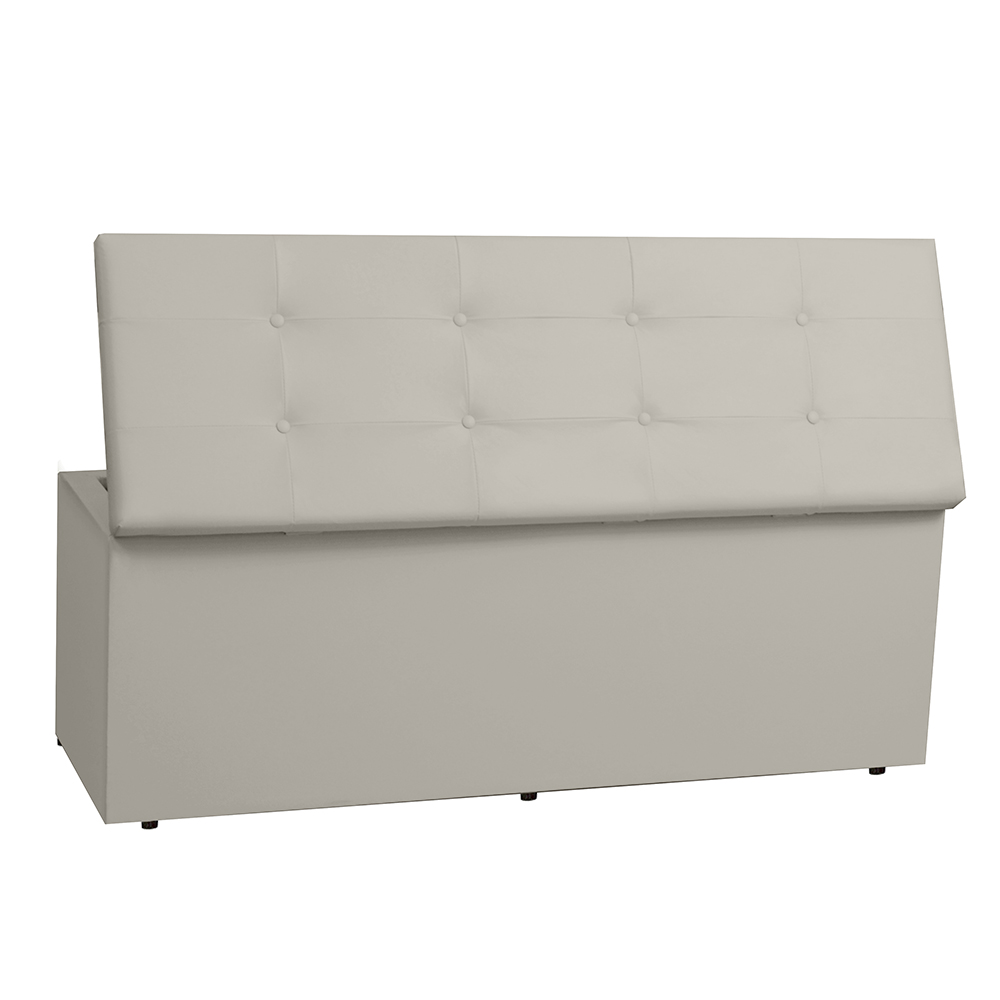 Kit Painel e Calçadeira Baú Solteiro 0,90m Berlim Corano Bege - Pallazio