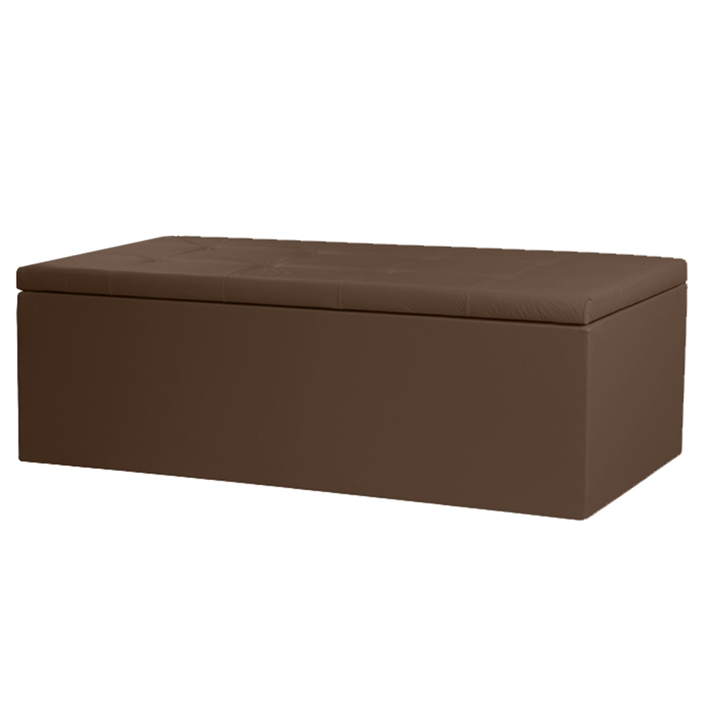 Kit Painel e Calçadeira Baú Solteiro 0,90m Berlim Corano Marrom - Pallazio