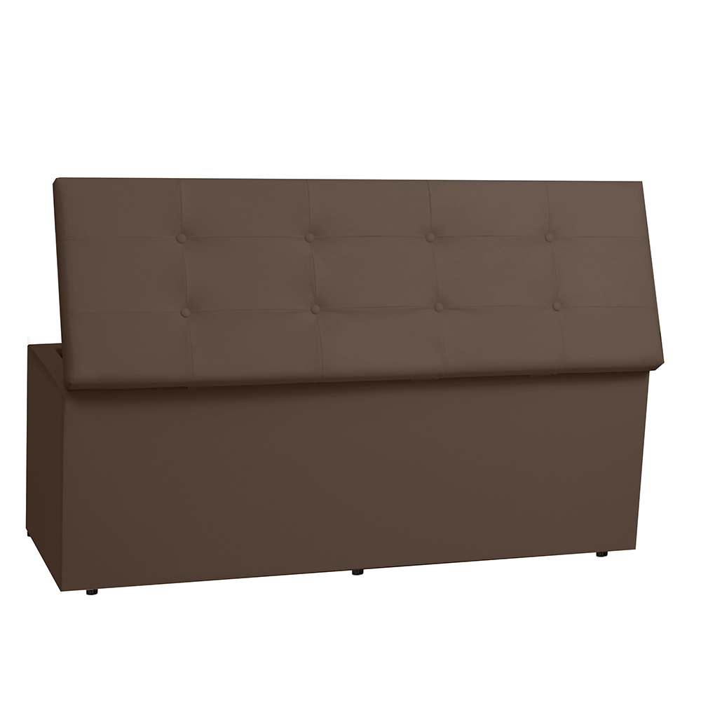 Kit Painel e Calçadeira Baú Solteiro 0,90m Berlim Corano Marrom - Pallazio